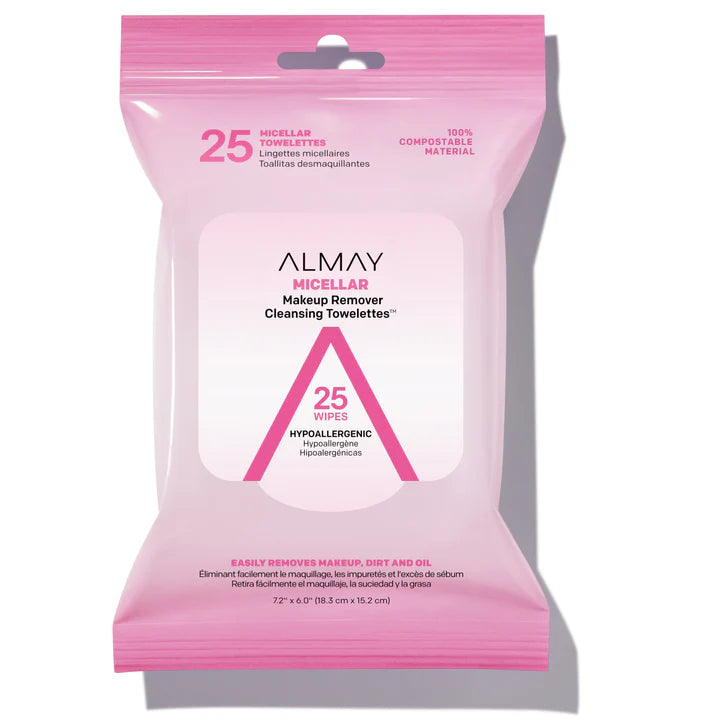 Almay Biodegradable Micellar Makeup Remover Cleansing Towelettes (25 wipes)