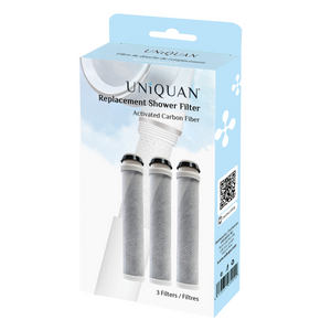 UNIQUAN Replacement Shower Filter - Activated Carbon Fiber (3pcs)