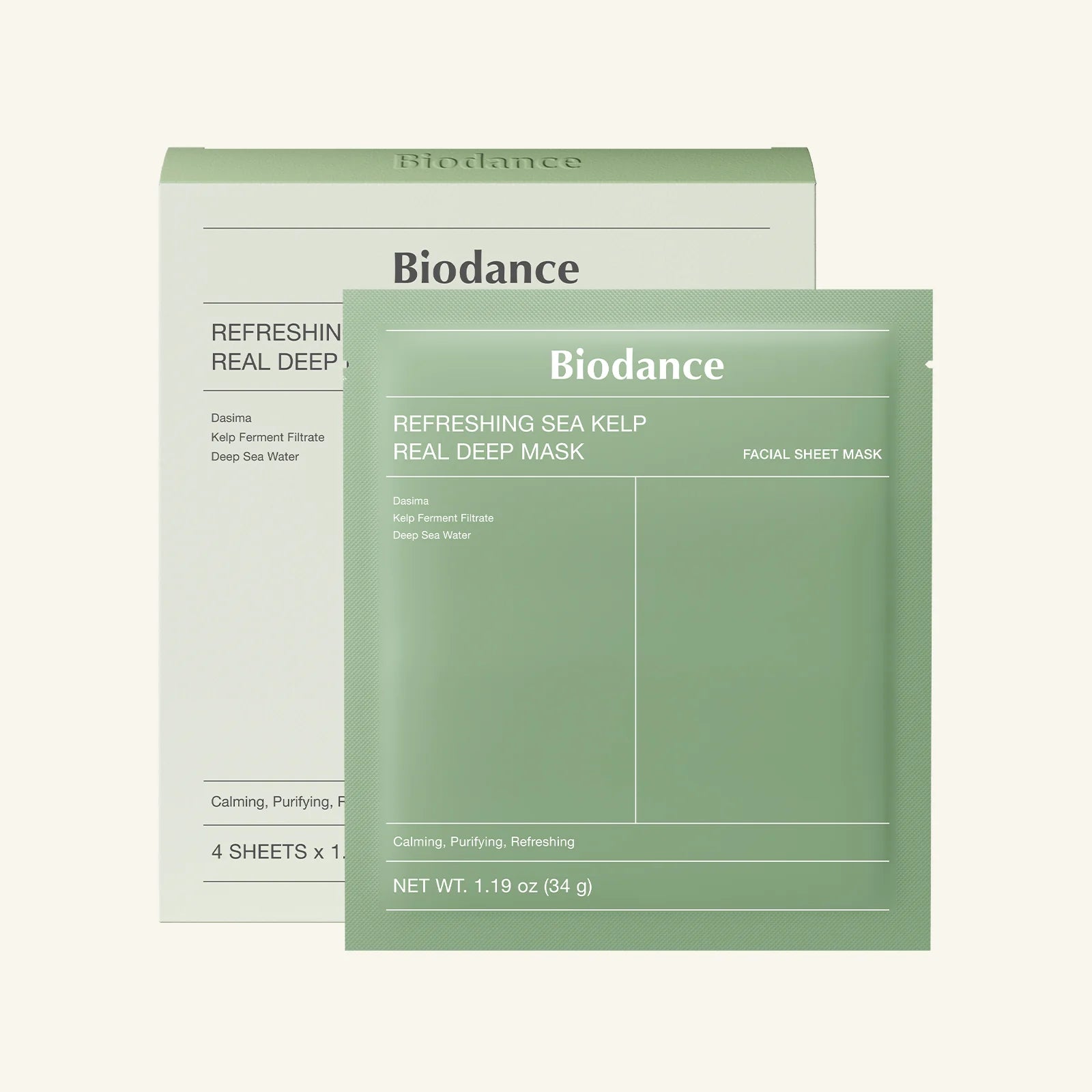 Biodance Refreshing Sea Kelp Real Deep Mask 4sheets x 1.19oz