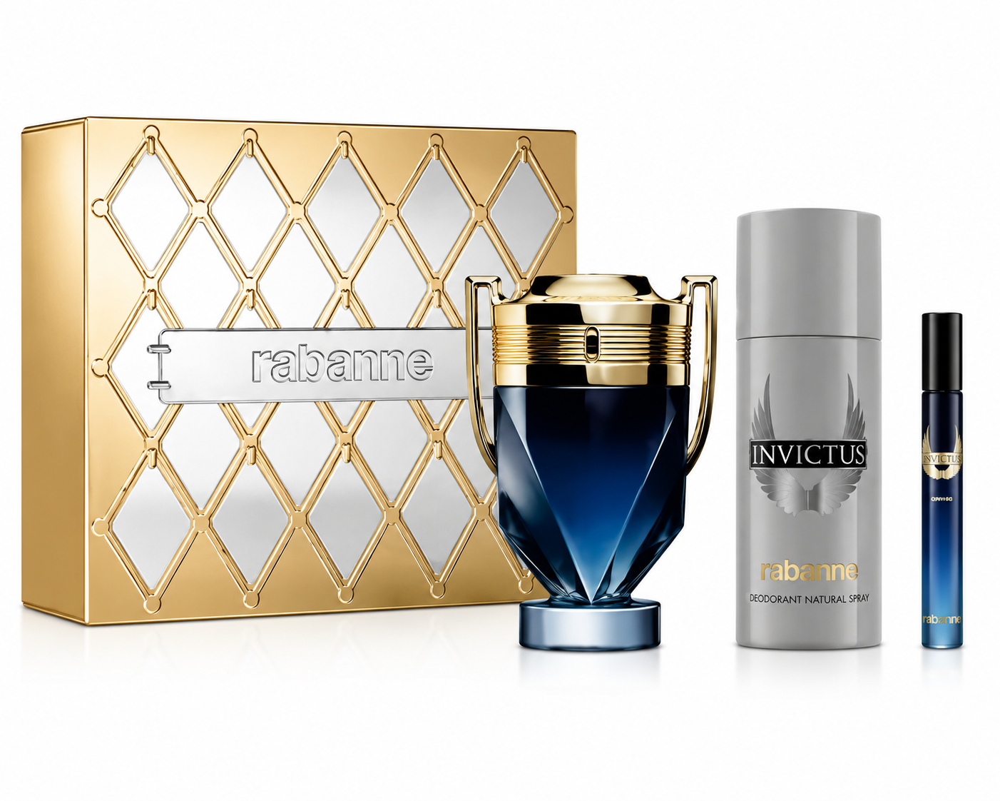Paco Rabanne Invictus 3pc Set 100ml Parfum Men