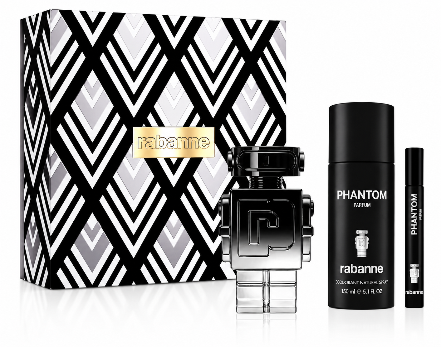 Paco Rabanne Phantom Elixir 3pc Set 100ml Parfum Intense Men (w/10ml Parfum)