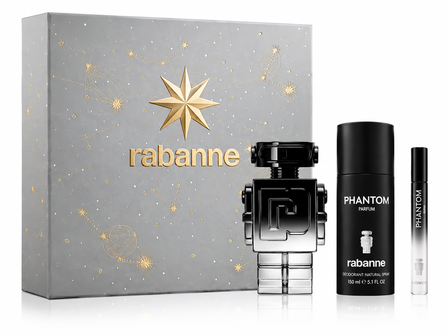 Paco Rabanne Phantom Elixir 3pc Set 100ml Parfum Intense Men (w/10ml Elixir Parfum Intense)