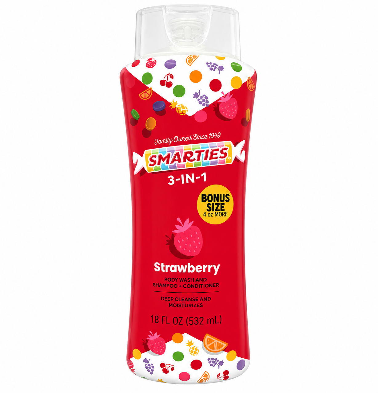 Smarties 3 in 1 Strawberry Body Wash & Shampoo + Conditioner 532ml (CURBSIDE PICK UP ONLY)