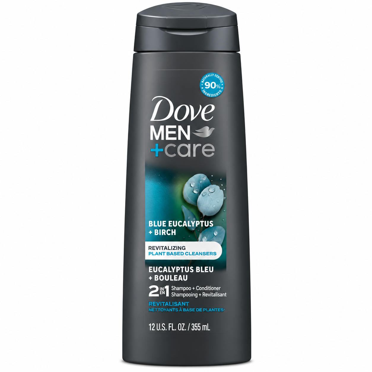 Dove Men+Care Blue Eucalyptus + Birch Revitalizing 2-in-1 Shampoo + Conditioner 355ml