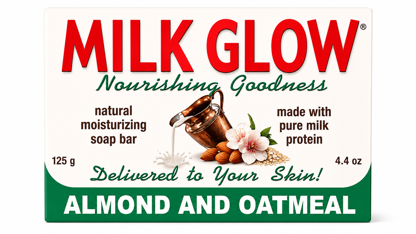 Milk Glow Almond and Oatmeal Natural Moisturizing Soap Bar 125g