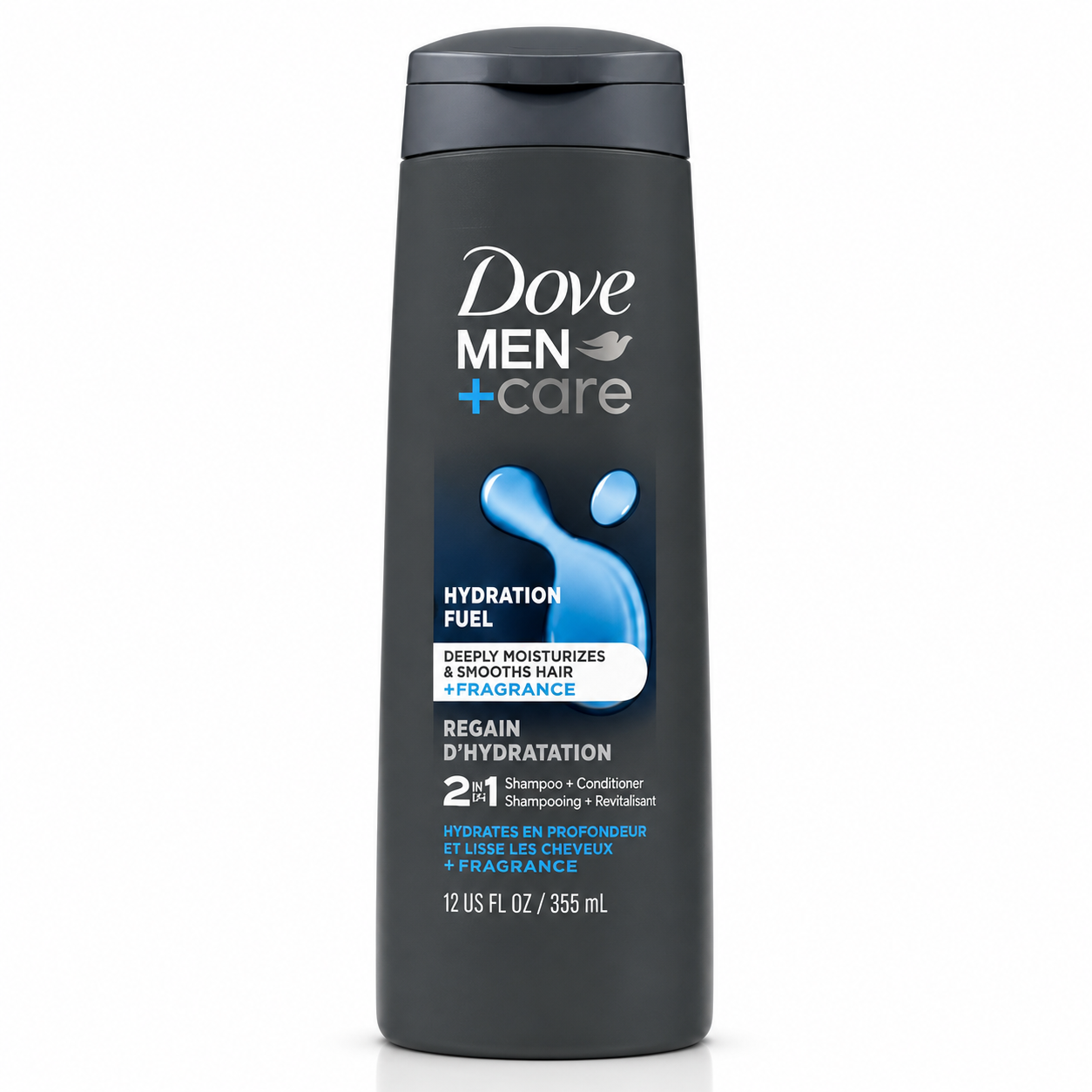 Dove Men+Care Hydration Fuel Deep Moisturizes & Smooths Hair 2-in-1 Shampoo + Conditioner 355ml