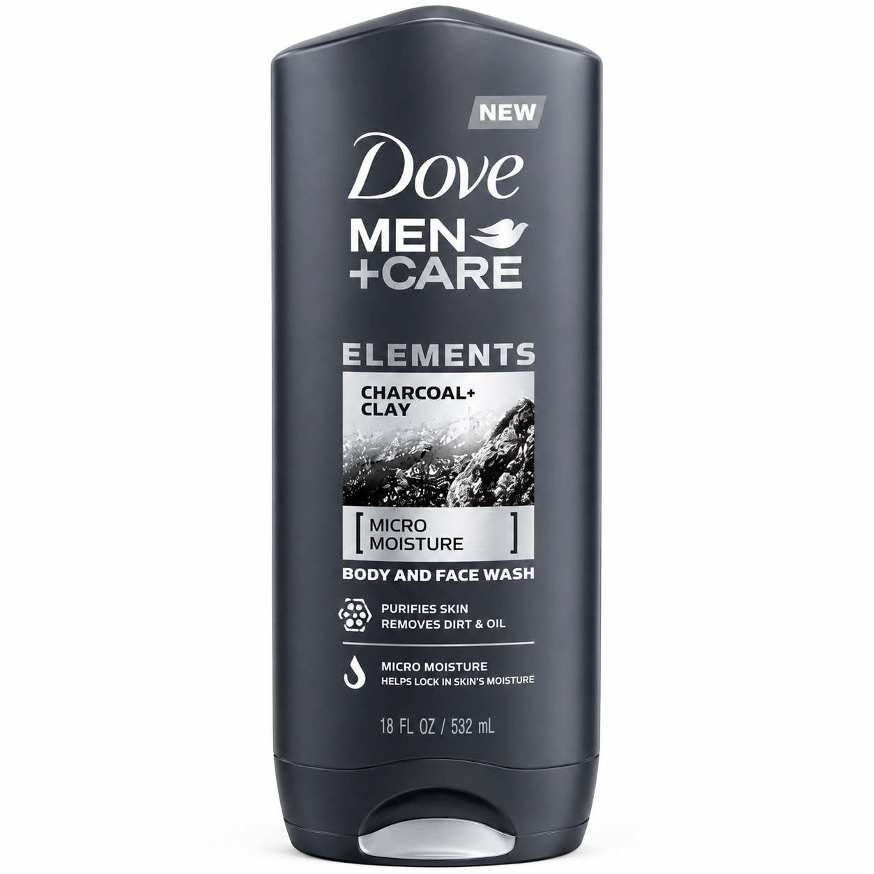 Dove Men Care Charcoal + Clay Micromoisture Body + Face Wash 400ml