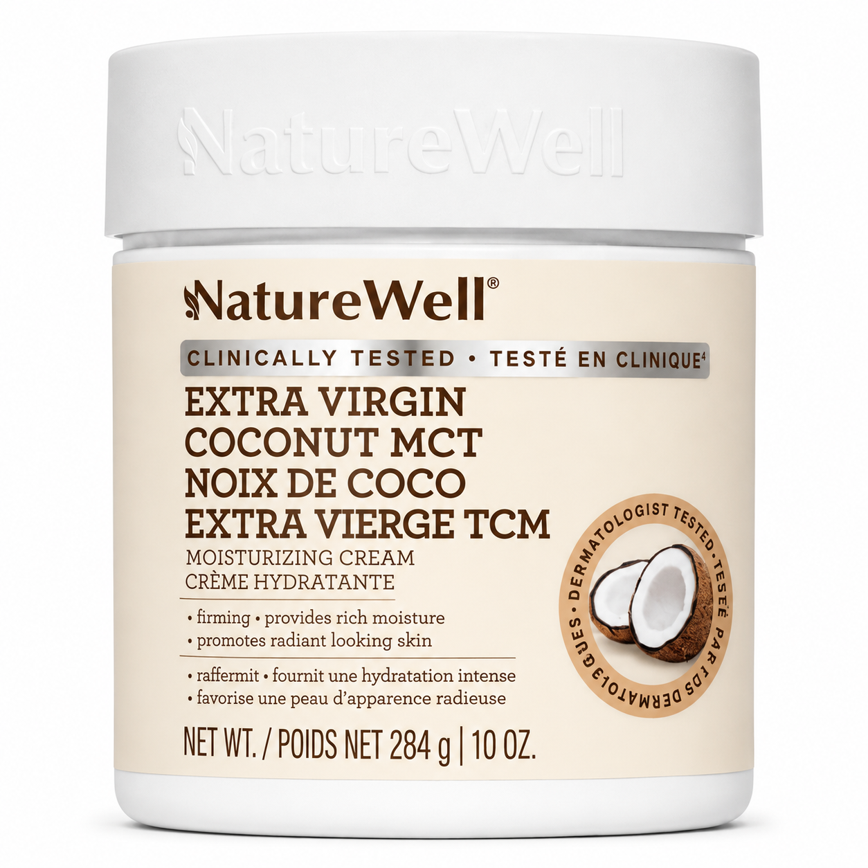Naturewell Extra Virgin Coconut Mct Moisturizing Cream 284g