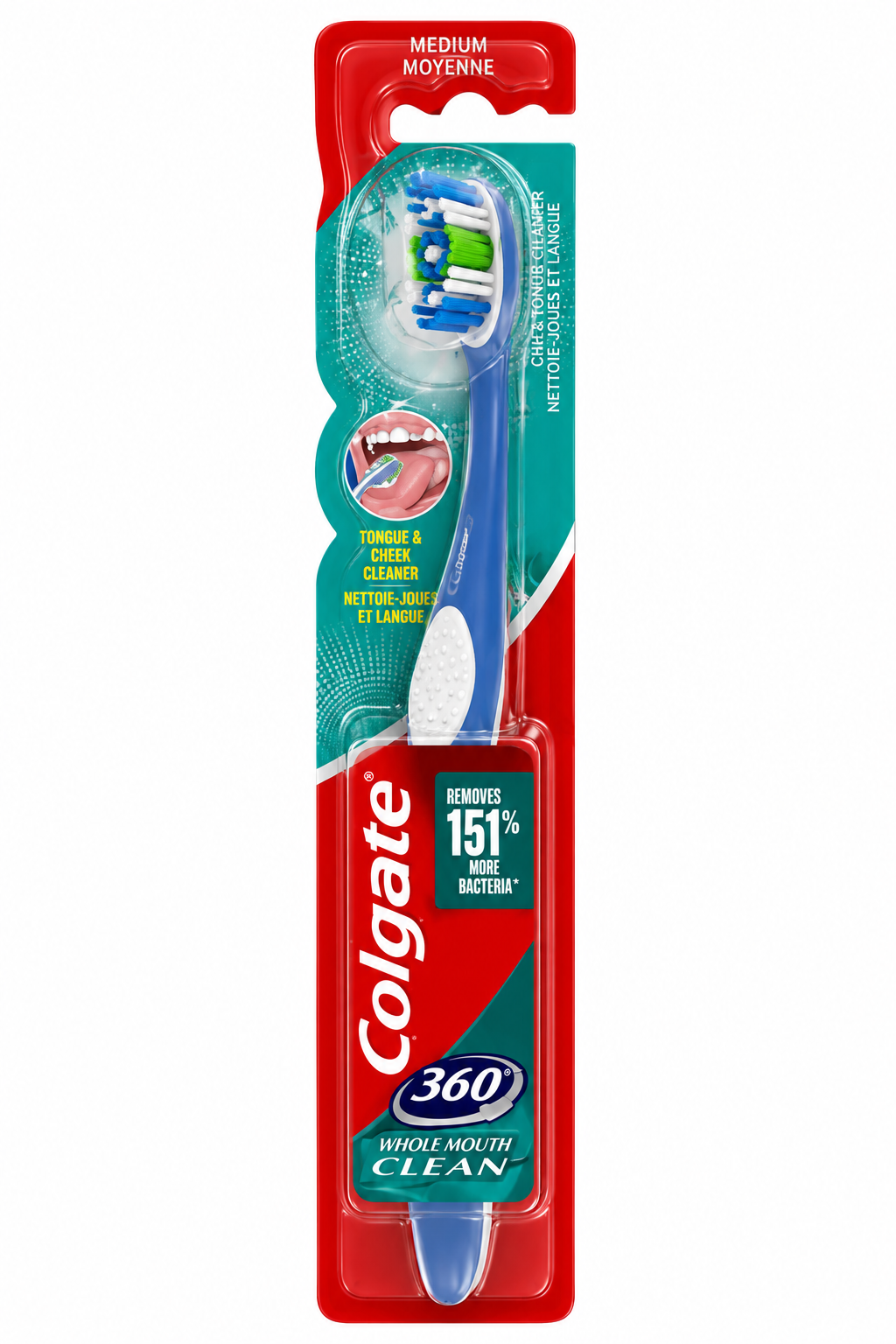 Colgate 360 Whole Mouth Clean Toothbrush - Medium Bristles