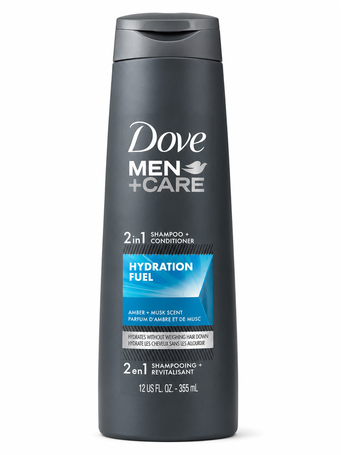 Dove Men Care Hydration Fuel Amber + Musk Scent 2 in 1 Shampoo + Conditioner 355ml