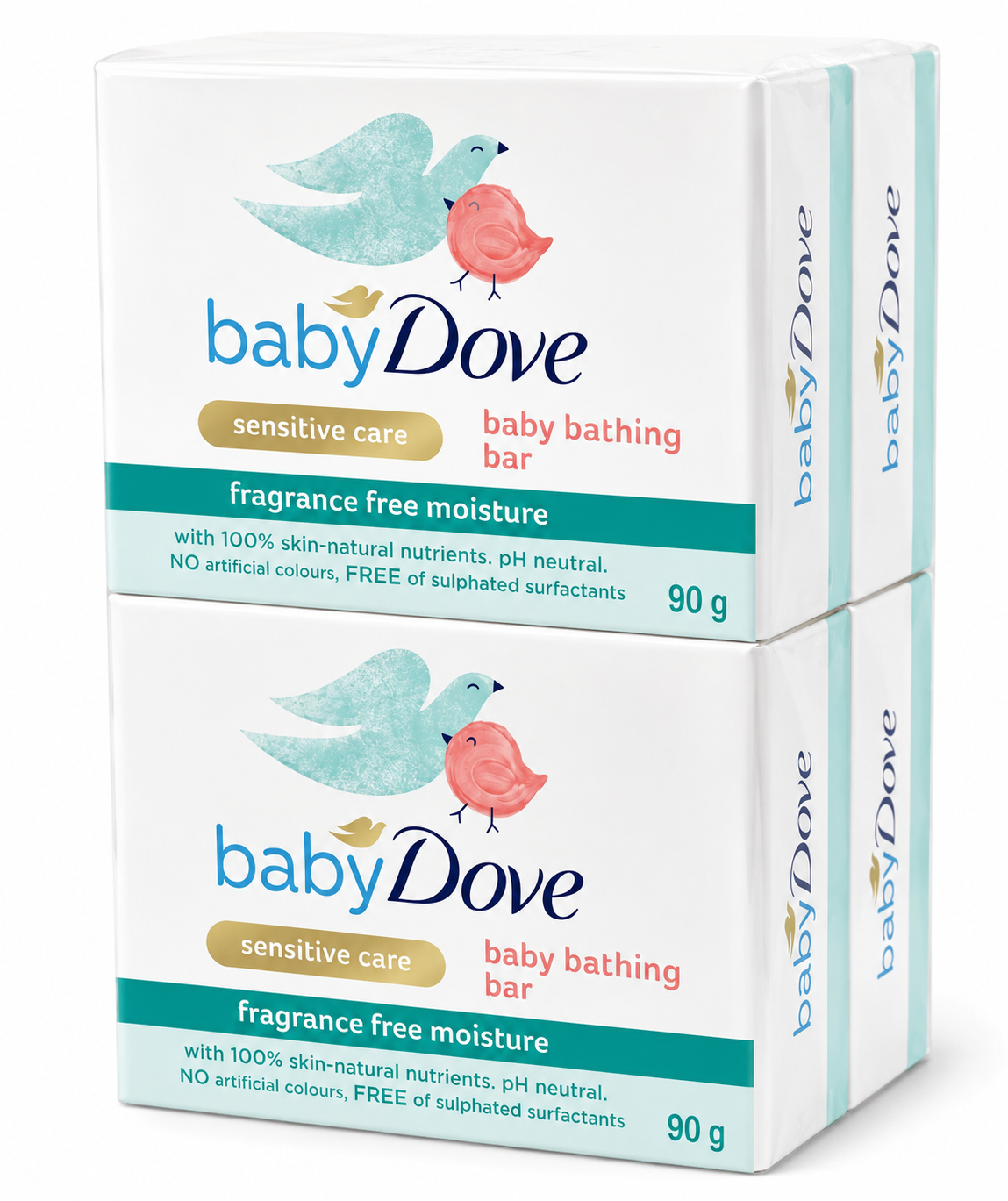 Baby Dove Sensitive Care Fragrance Free Moisture Bathing Bar 4 x 90g