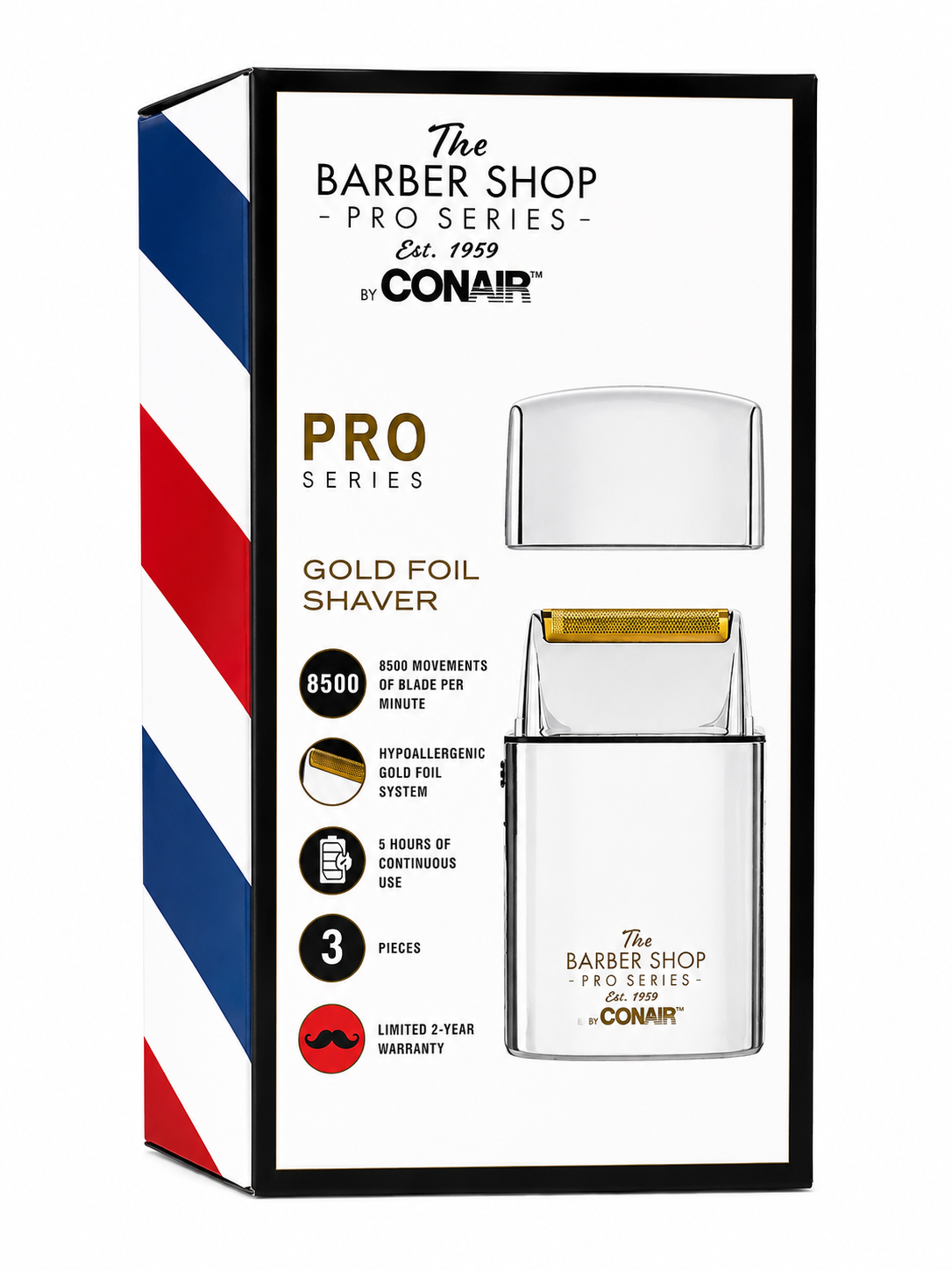 Conair The Barber Shop Pro Series Gold Foil Shaver