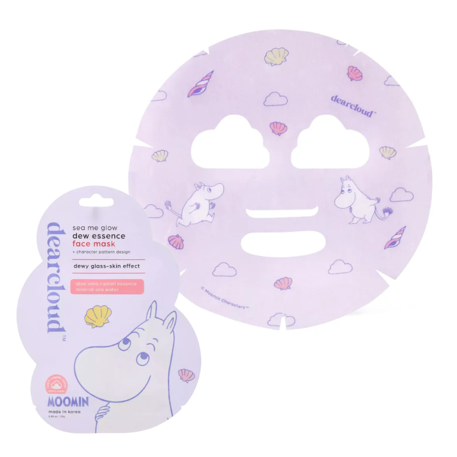 DEARCLOUD Moomin Sea Me Glow Dew Essence Face Mask-Purple (1 sheet)