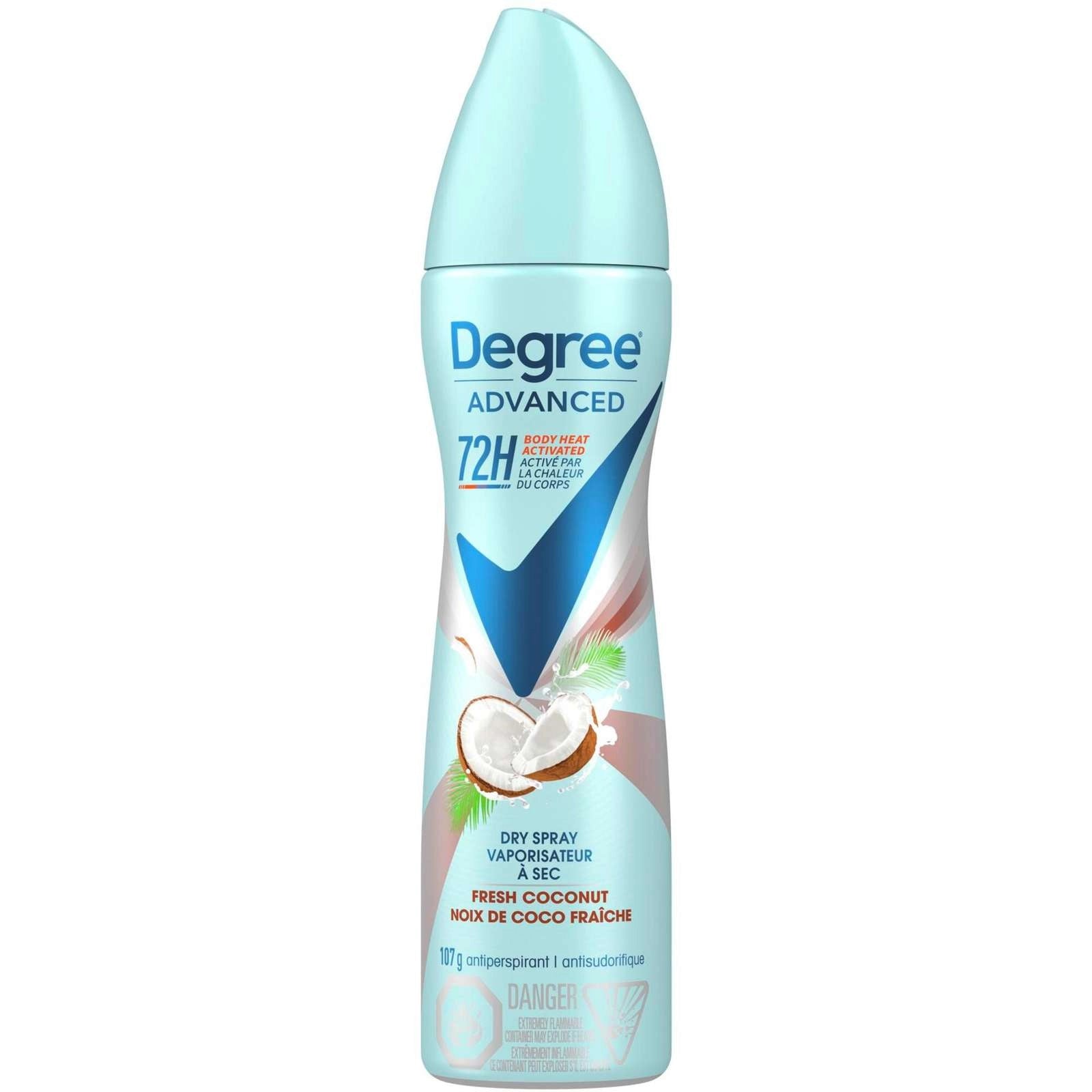 Degree Advanced 72H Body Heat Activated Fresh Coconut Antiperspirant 107g
