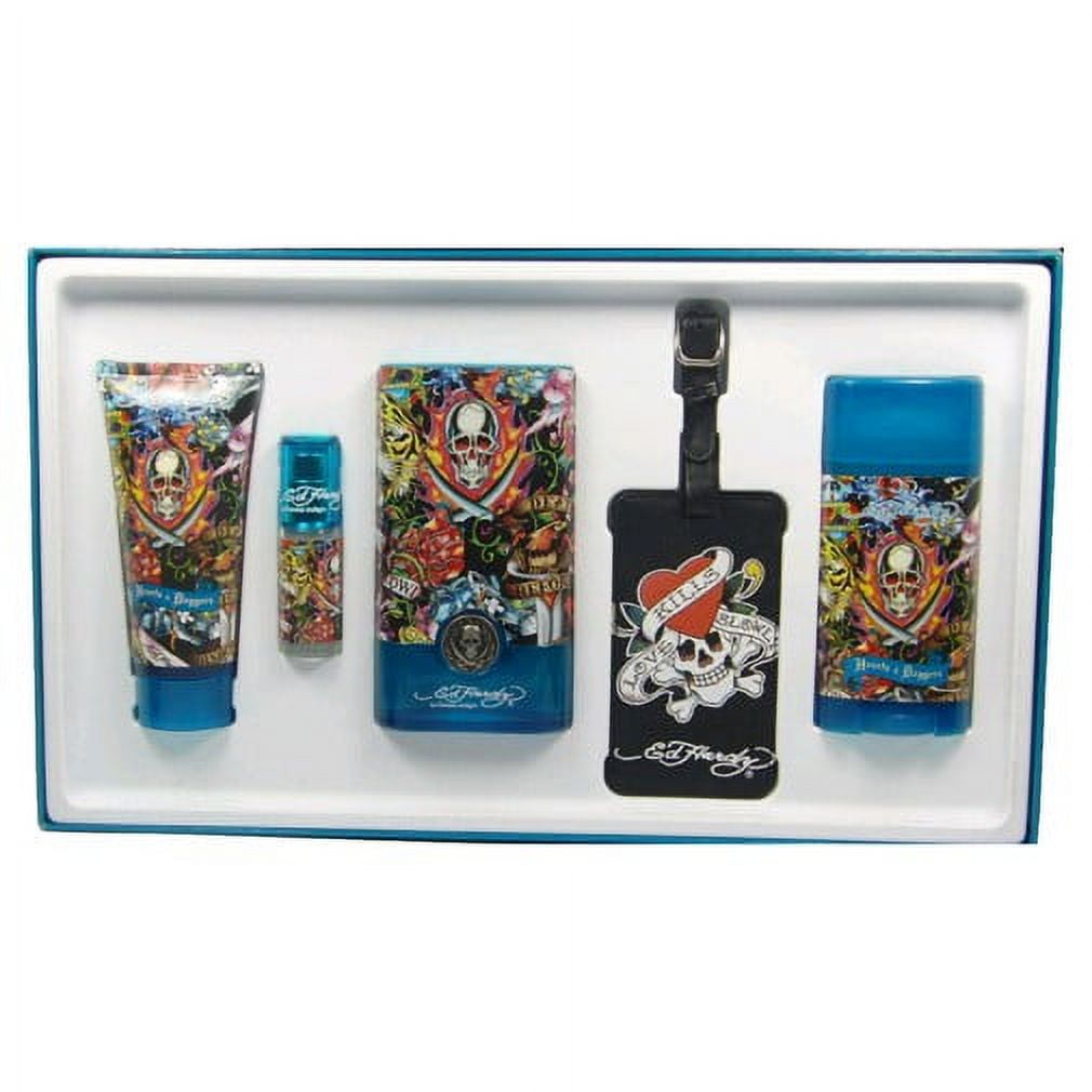 Ed Hardy Hearts & Daggers 5pc Set 100ml EDT w/ Luggage Tag Men