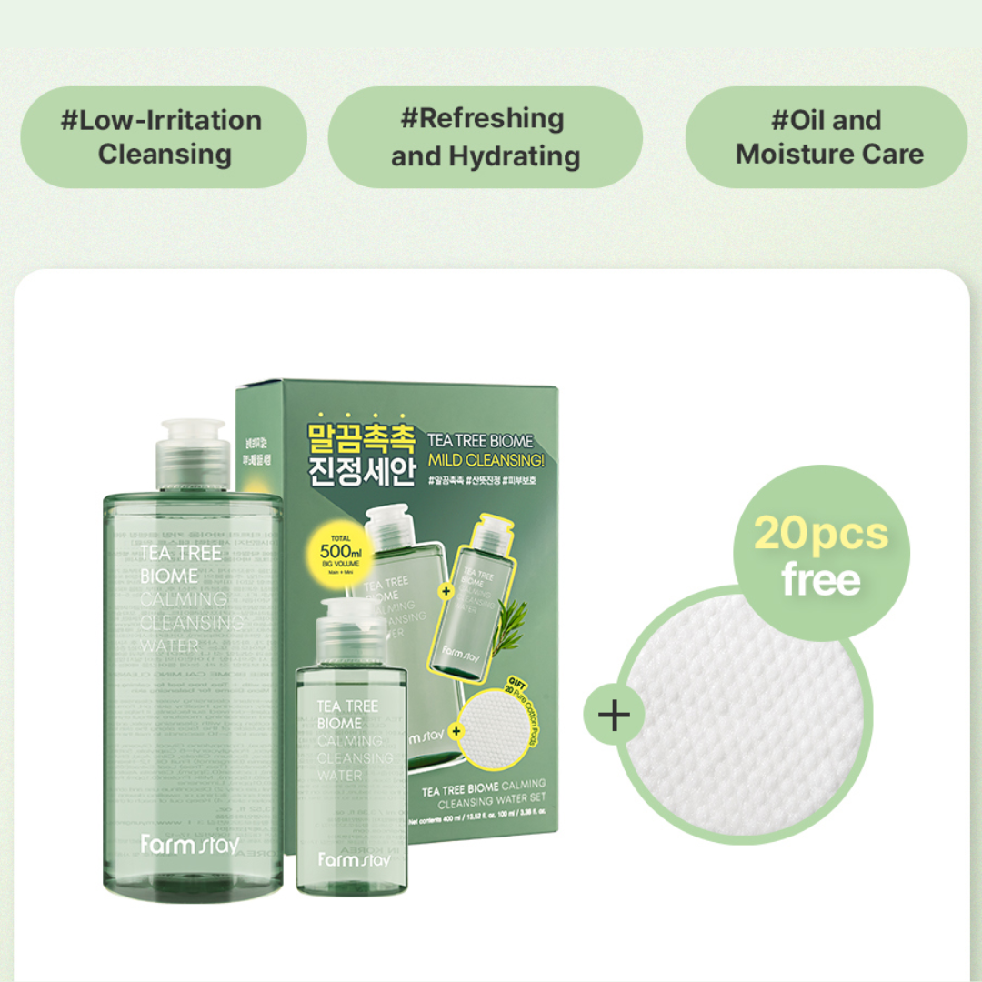 Farmstay Tea Tree Biome Calming Cleansing Water Special Set (400ml+100ml)