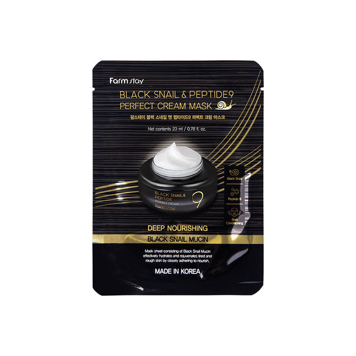 Farmstay Black Snail & Peptide 9 Perfect Cream Mask (1 pc)