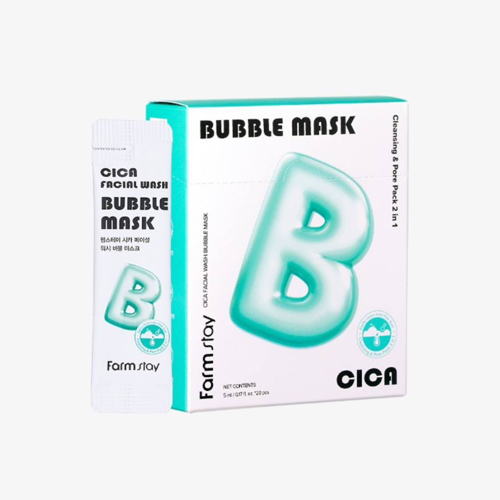 Farmstay CICA Facial Wash Bubble Mask (5ml x 20pcs)