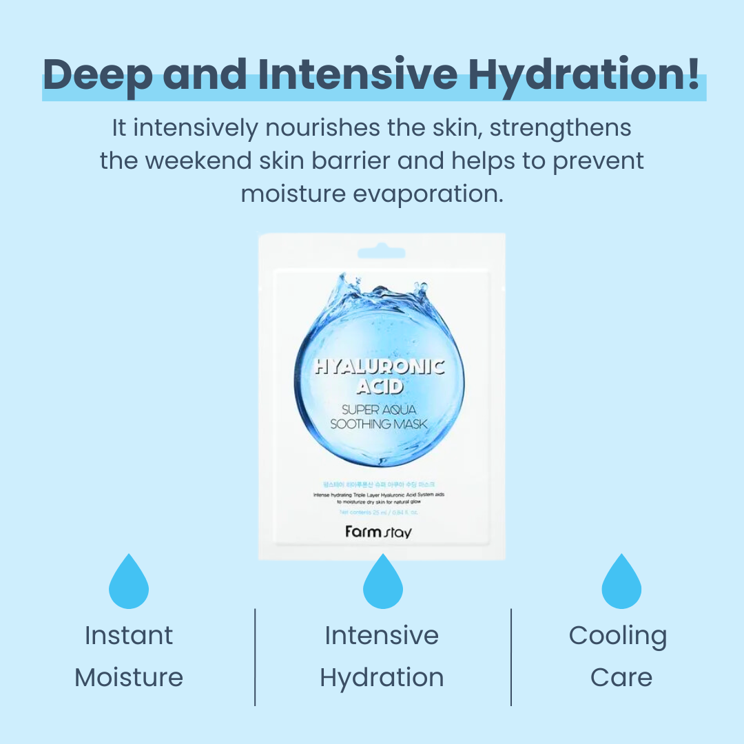 Farmstay Hyaluronic Acid Super Aqua Soothing Mask (1 pc)
