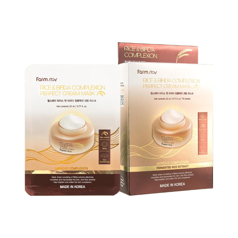 Farmstay Rice & Bifida Cream Mask (10 sheets)