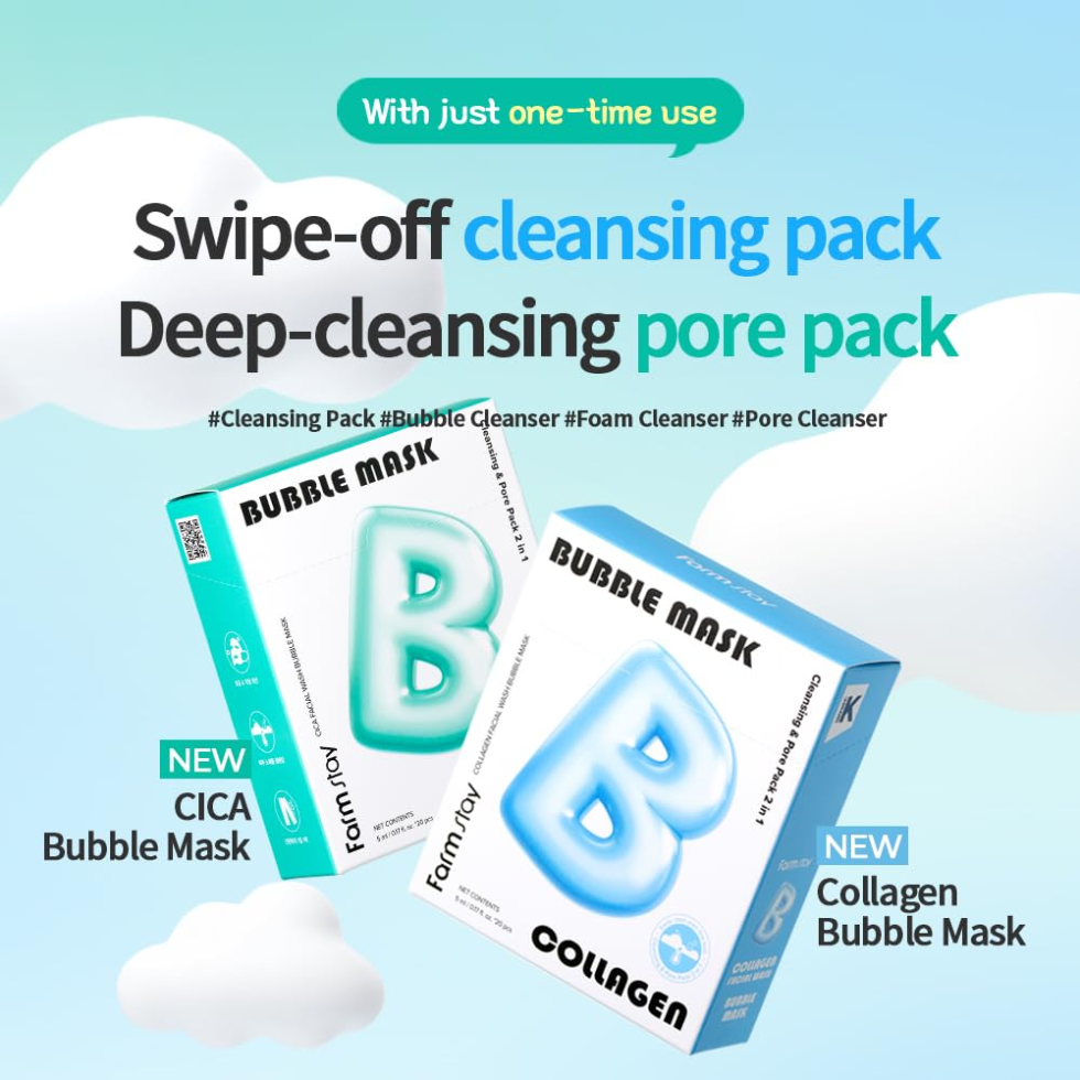 Farmstay Collagen Facial Wash Bubble Mask (5ml x 20pcs)