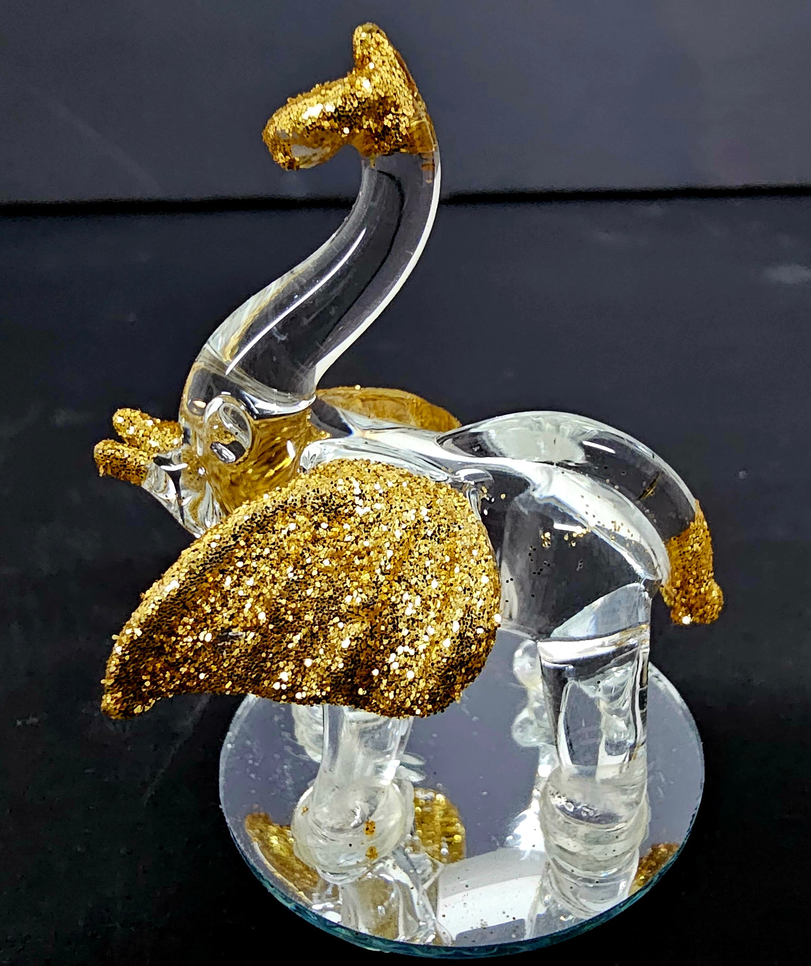 Crystal Figurines - Gold Elephant