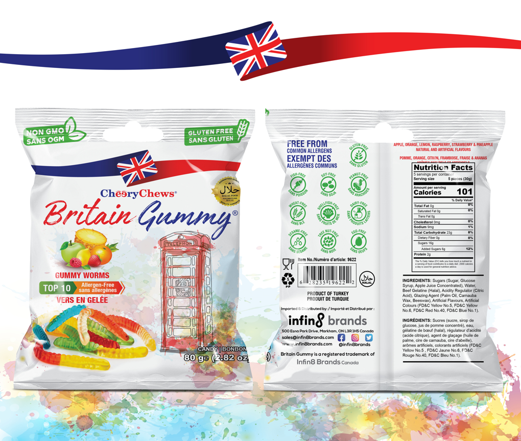 Britain Gummy Gummy Worms 80g