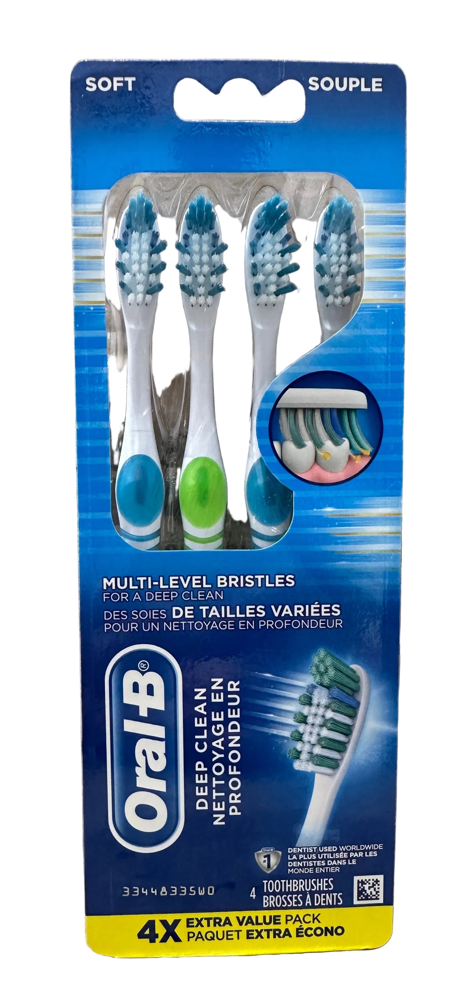 Oral-B Multi Level Bristles Deep Clean, Soft 4X Extra Value Pack