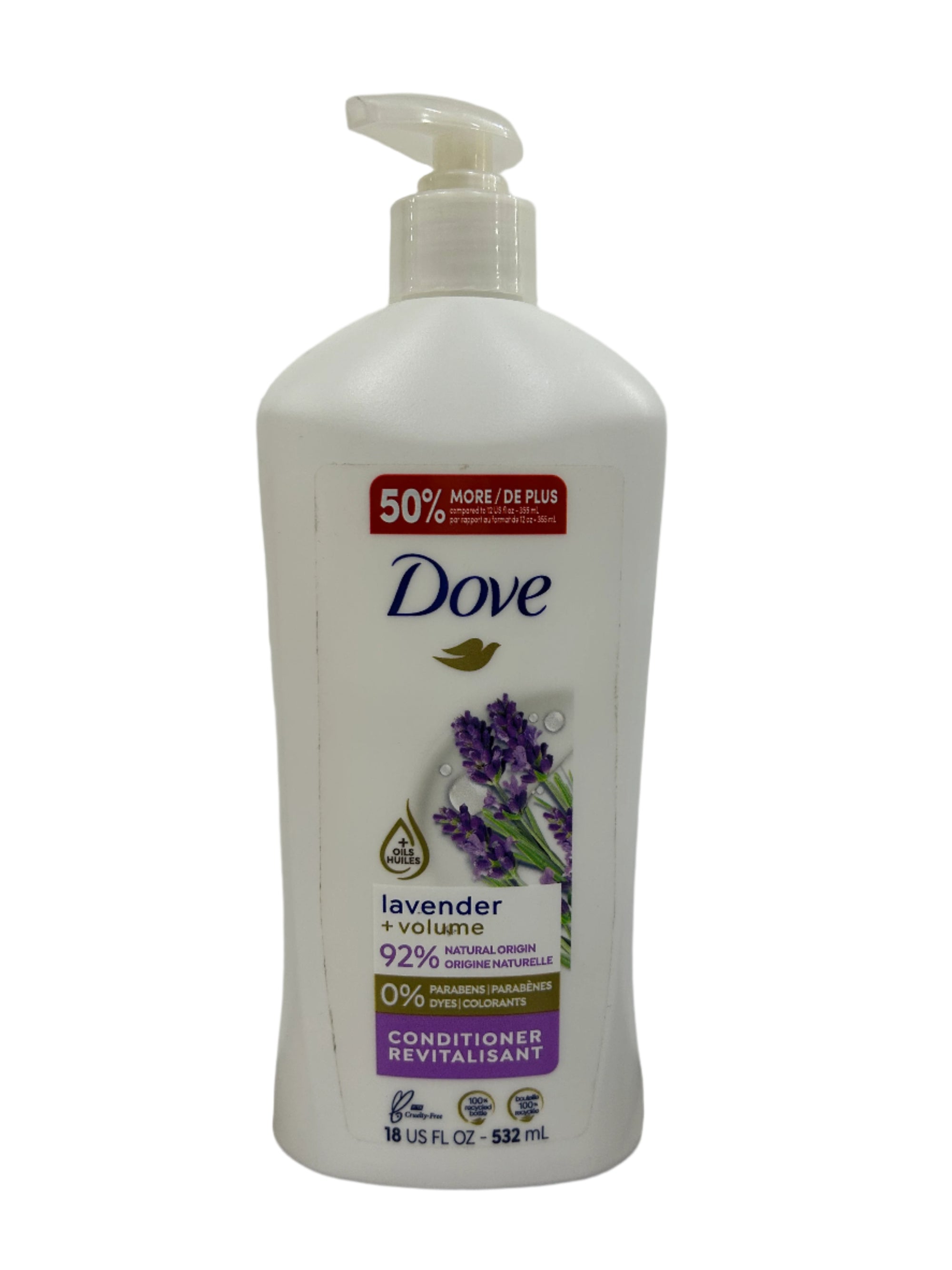 Dove Lavender + Volume 92% Natural Origin Conditioner 532ml