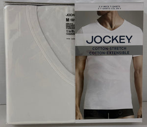 Jockey Cotton Stretch V-Neck T-shirt 2pack (White)