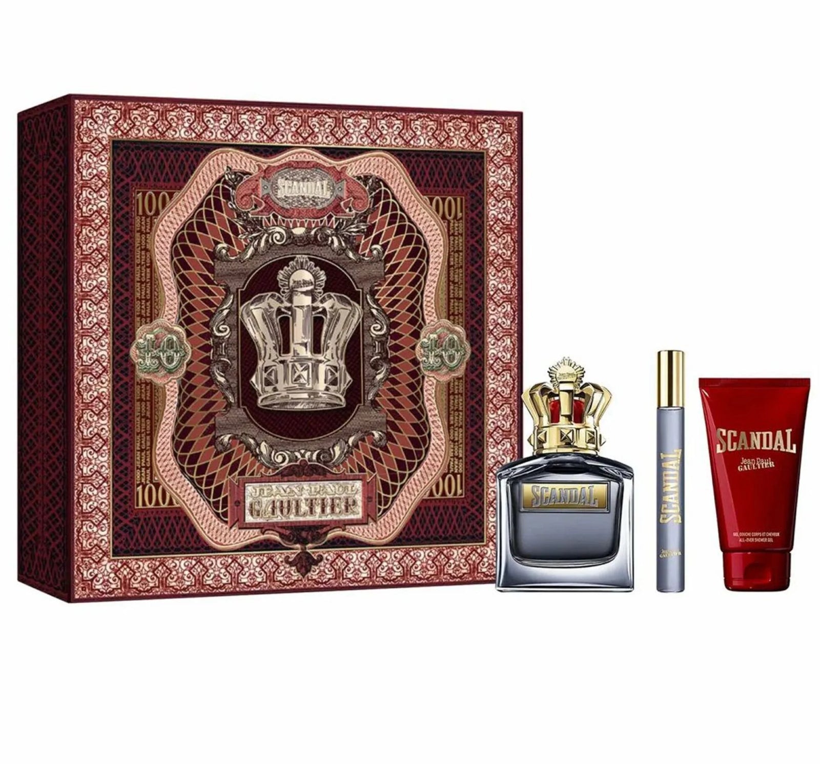 Jean Paul Gaultier Scandal 3pc Set 100ml EDT Men with Shower Gel