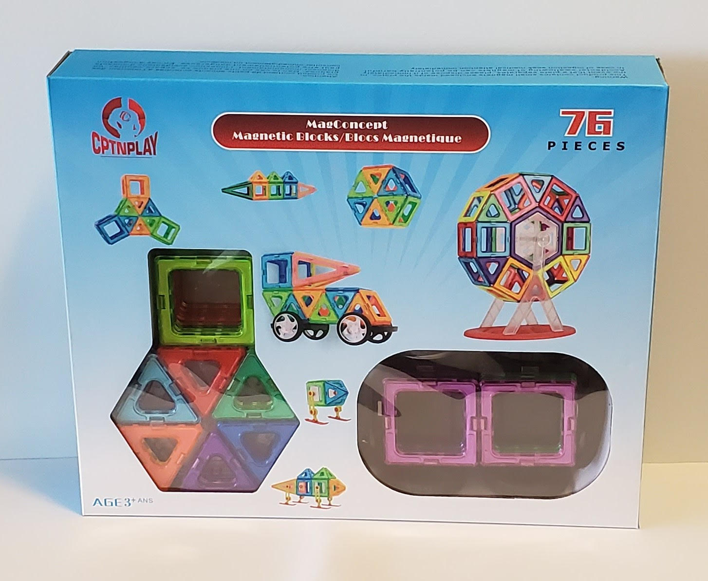 CPTNPLAY Magnetic Blocks Play Set - 76 pcs (CURBSIDE PICK UP ONLY)