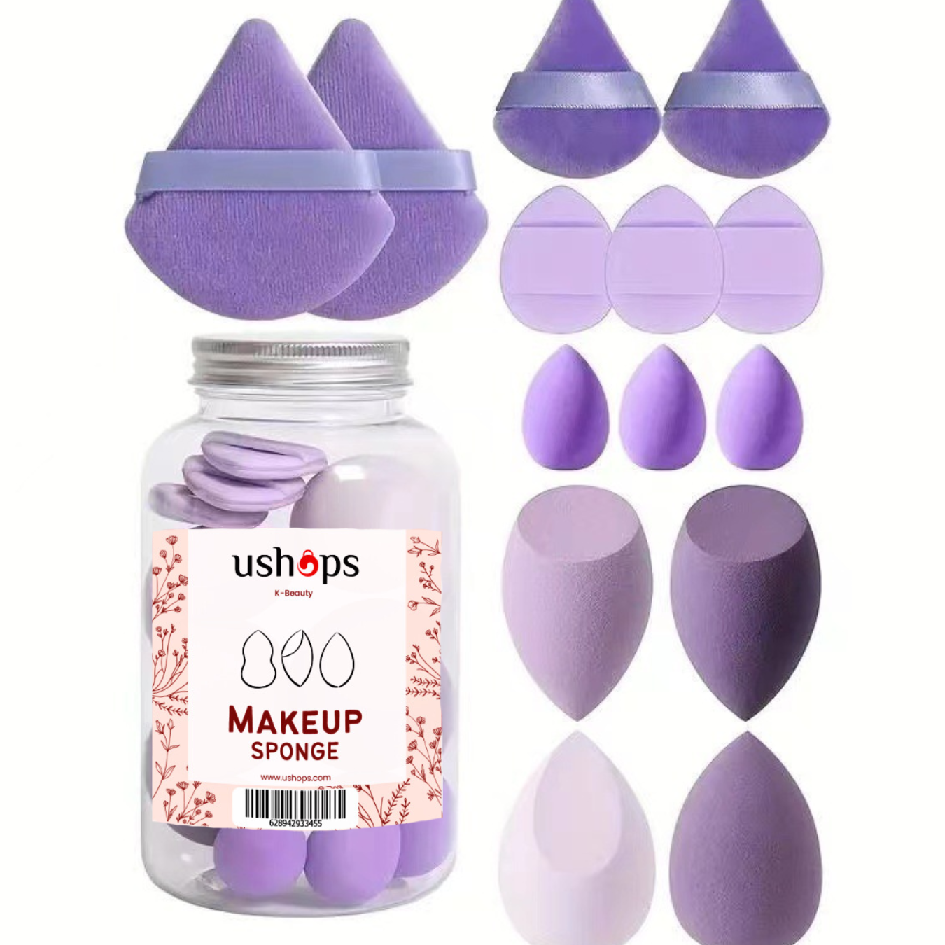 UShops Professional Makeup Sponge 14 pcs (2Colors)