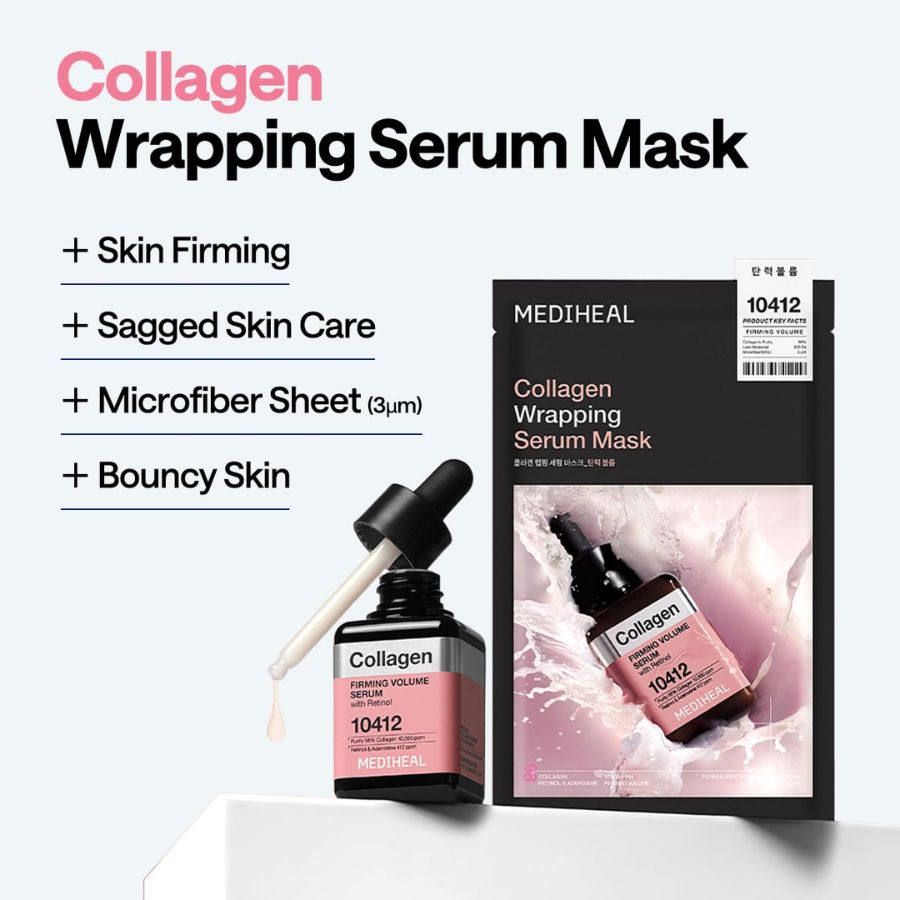 MEDIHEAL Collagen Wrapping Serum Mask Firming Volume  (1 sheet)