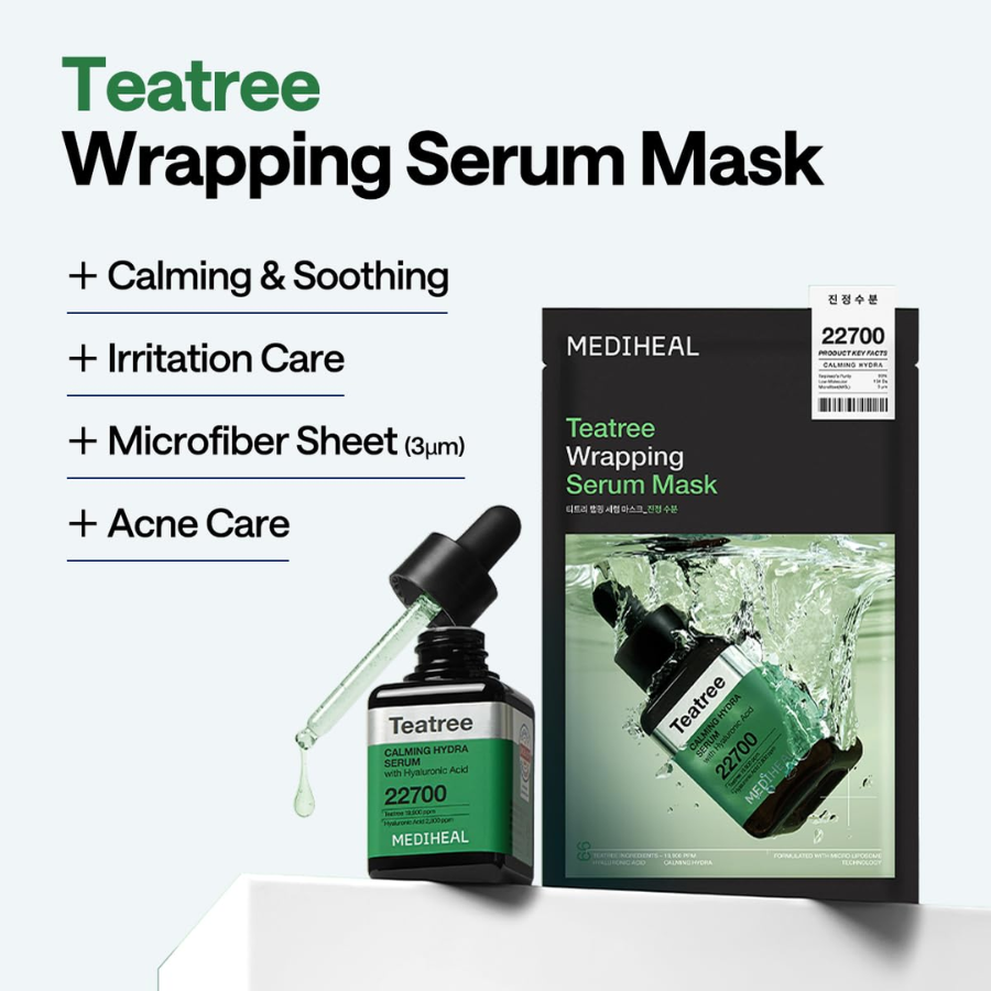 MEDIHEAL Teatree Wrapping Serum Mask Calming Hydra (1 sheet)