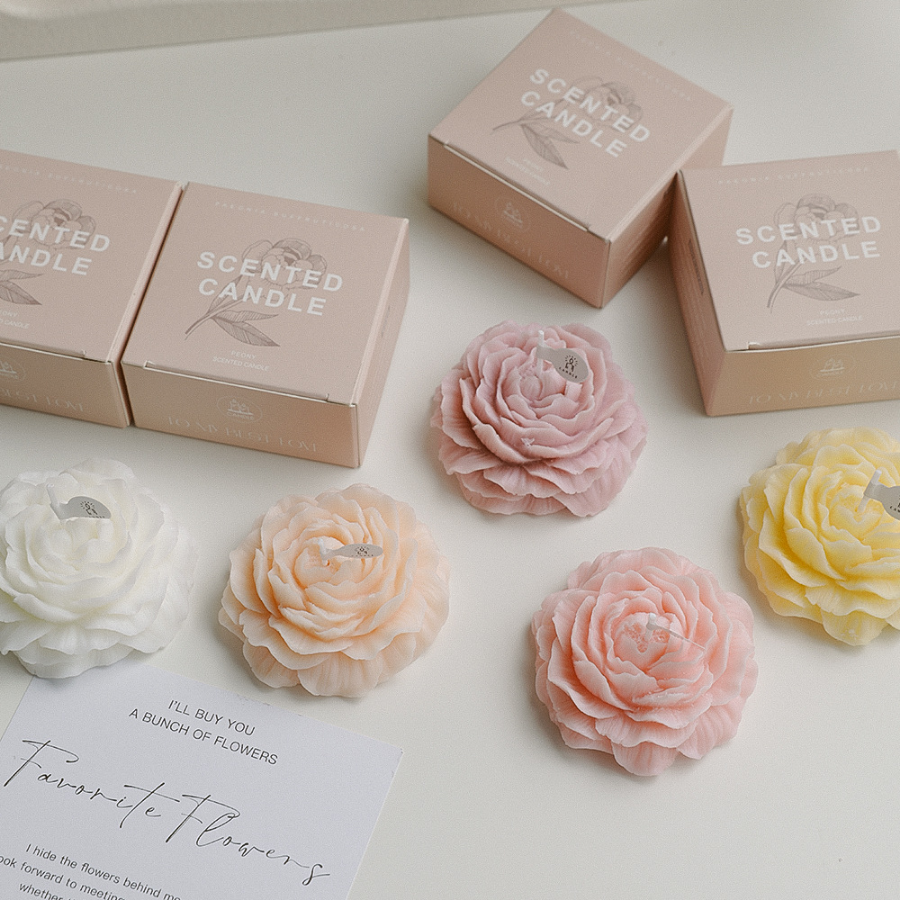 Peony Flower Scented Candle (2 scents)