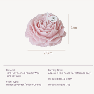 Peony Flower Scented Candle (2 scents)