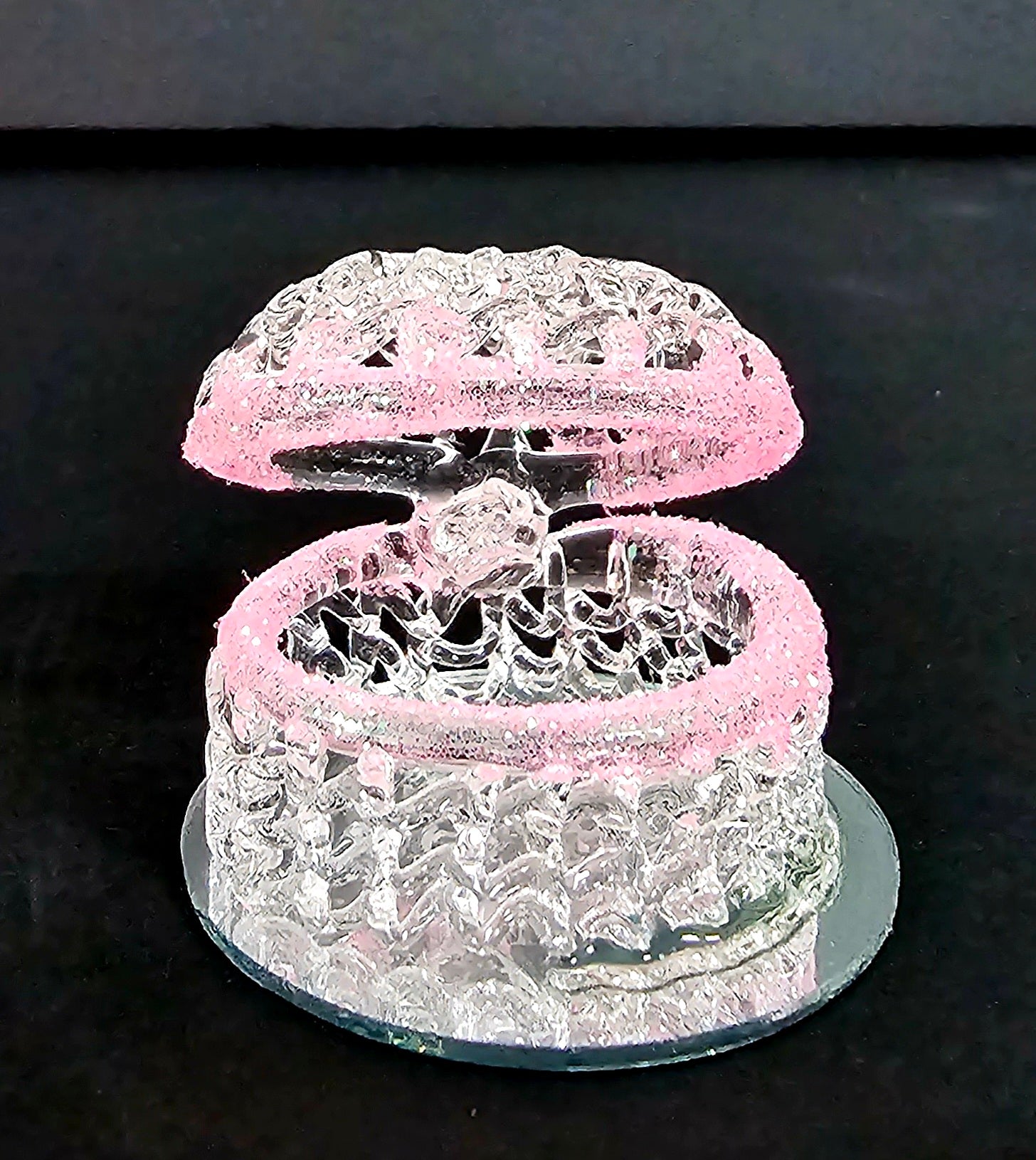 Crystal Figurines - Pink Jewelry Case