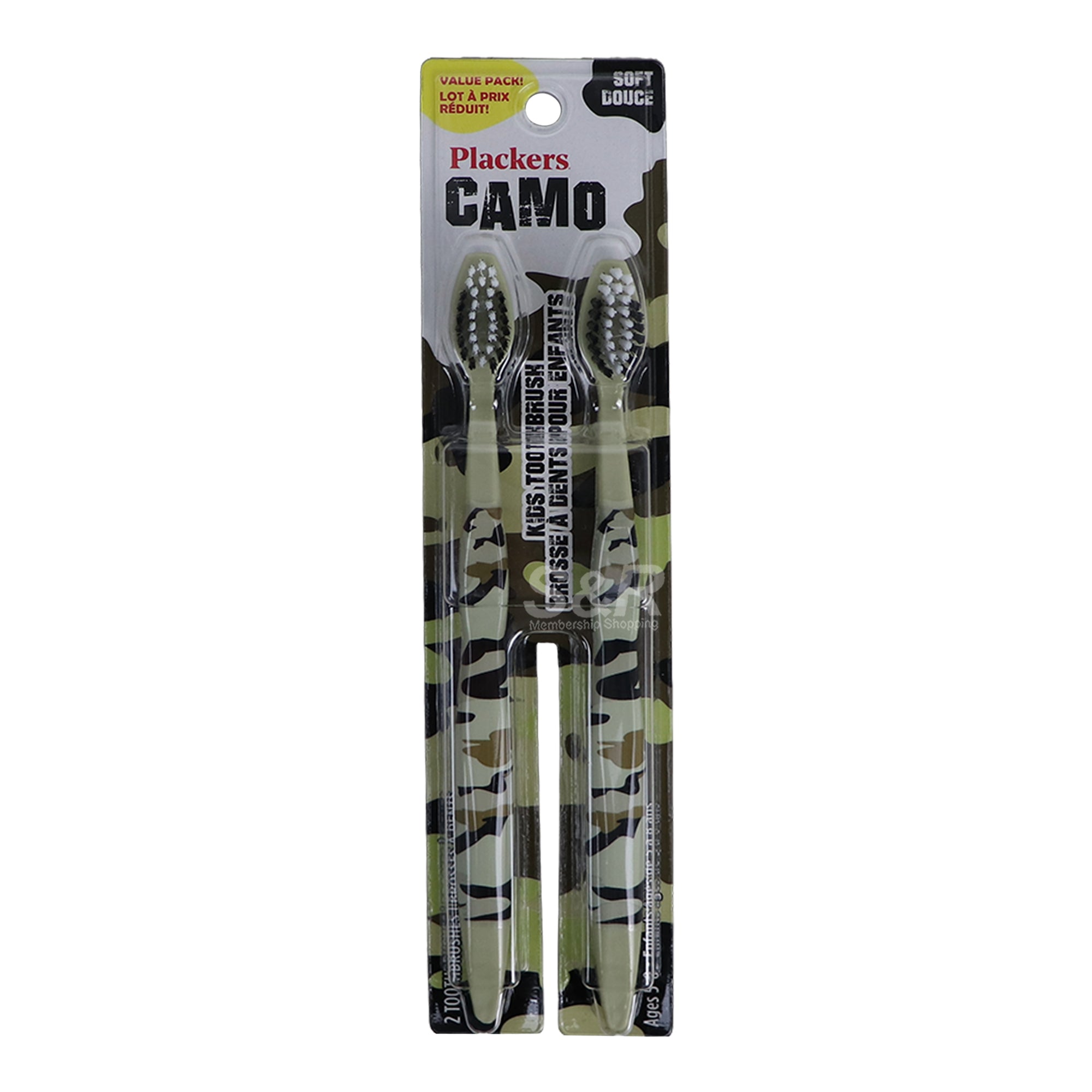 Plackers Camo Kids Boy Toothbrush Value Pack (2pcs)