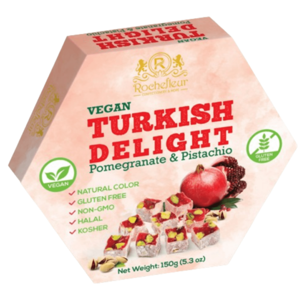 Rochefleur Vegan Turkish Delight 150g - Pomegranate & Pistachio