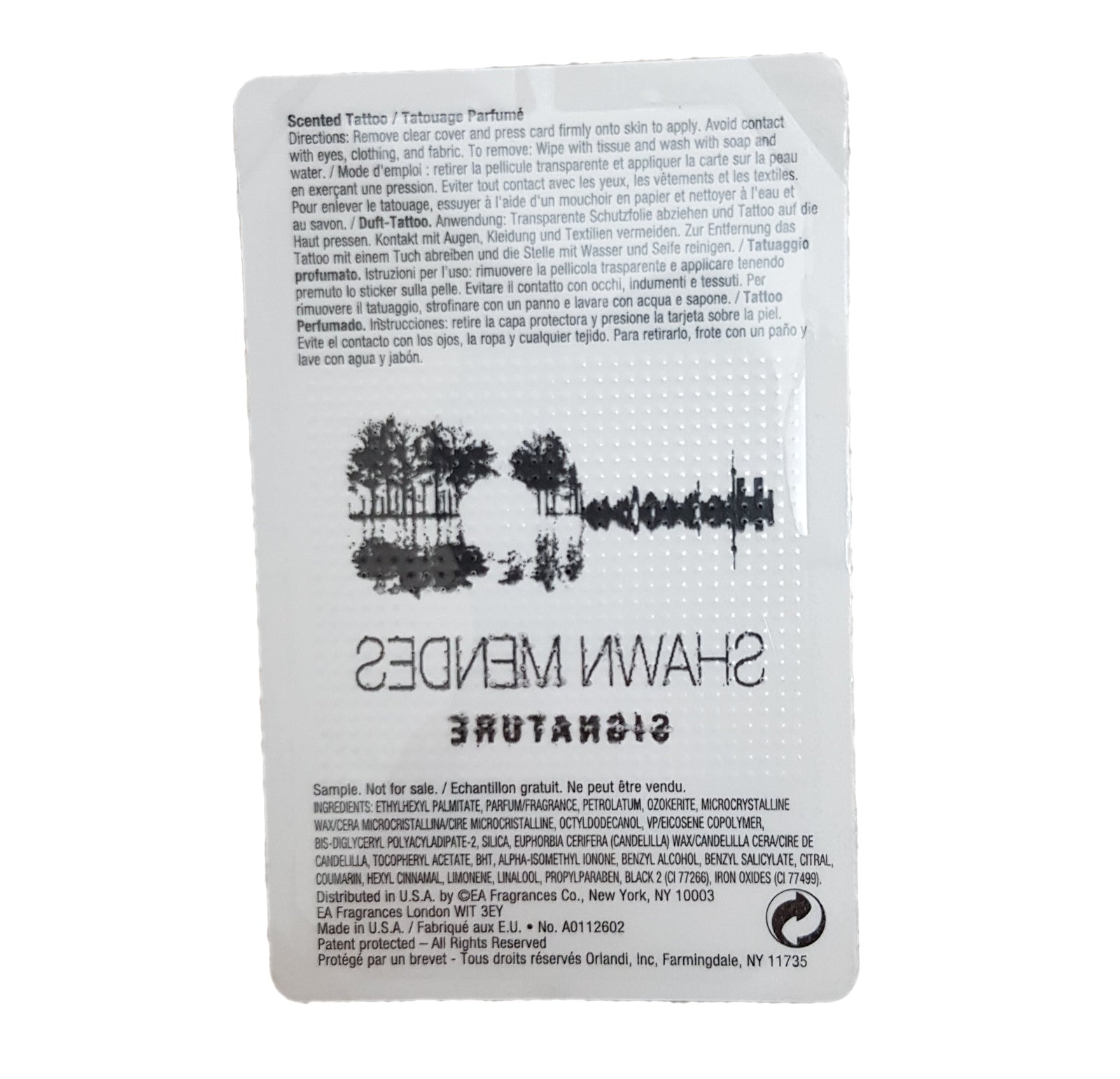 Shawn Mendes Signature Scented Tattoo (20 Pieces)