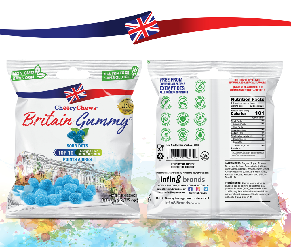 Britain Gummy Sour Dots 80g