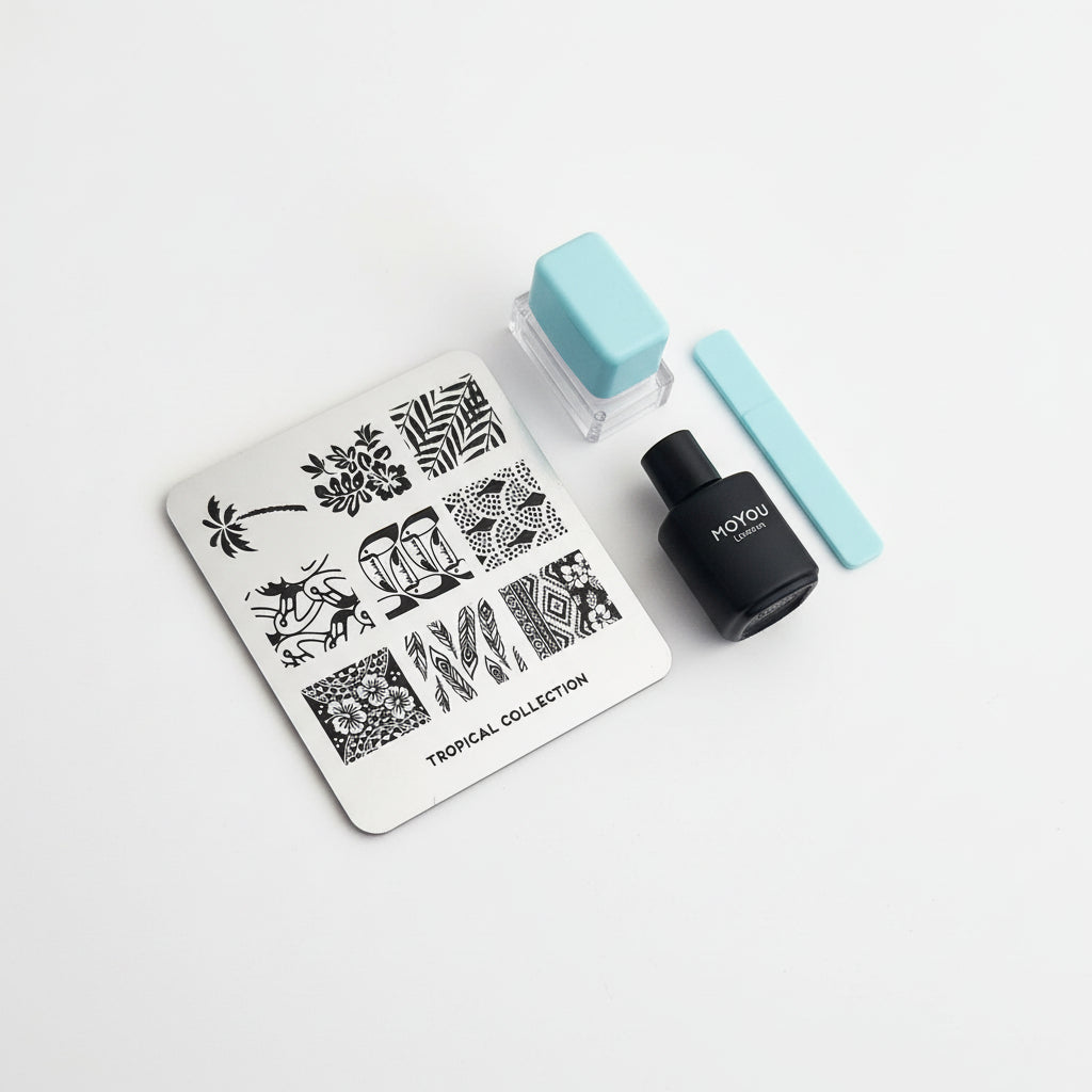 Mini Stamping Nail Art Kit by MoYou London - Tropical Collection