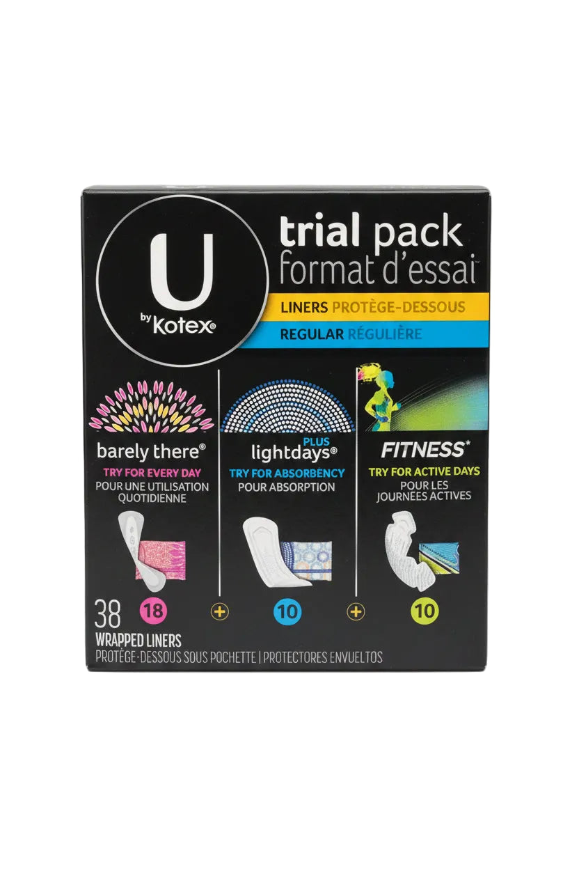 U by Kotex Trial Pack Wrapped Liners  38 Count