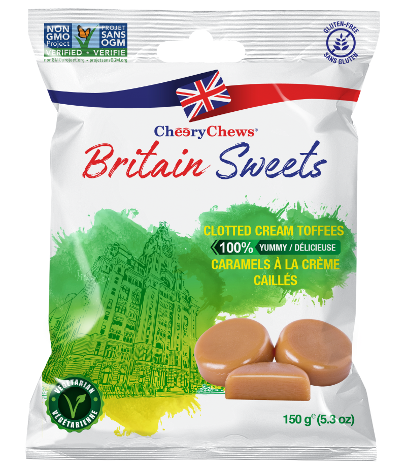 Cheery Chews Britain Sweets 150g - Clotted Cream Toffees