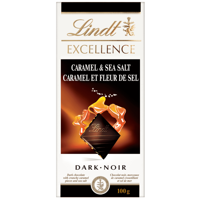 Lindt Excellence Caramel & Sea Salt Dark Chocolate Bar 100g