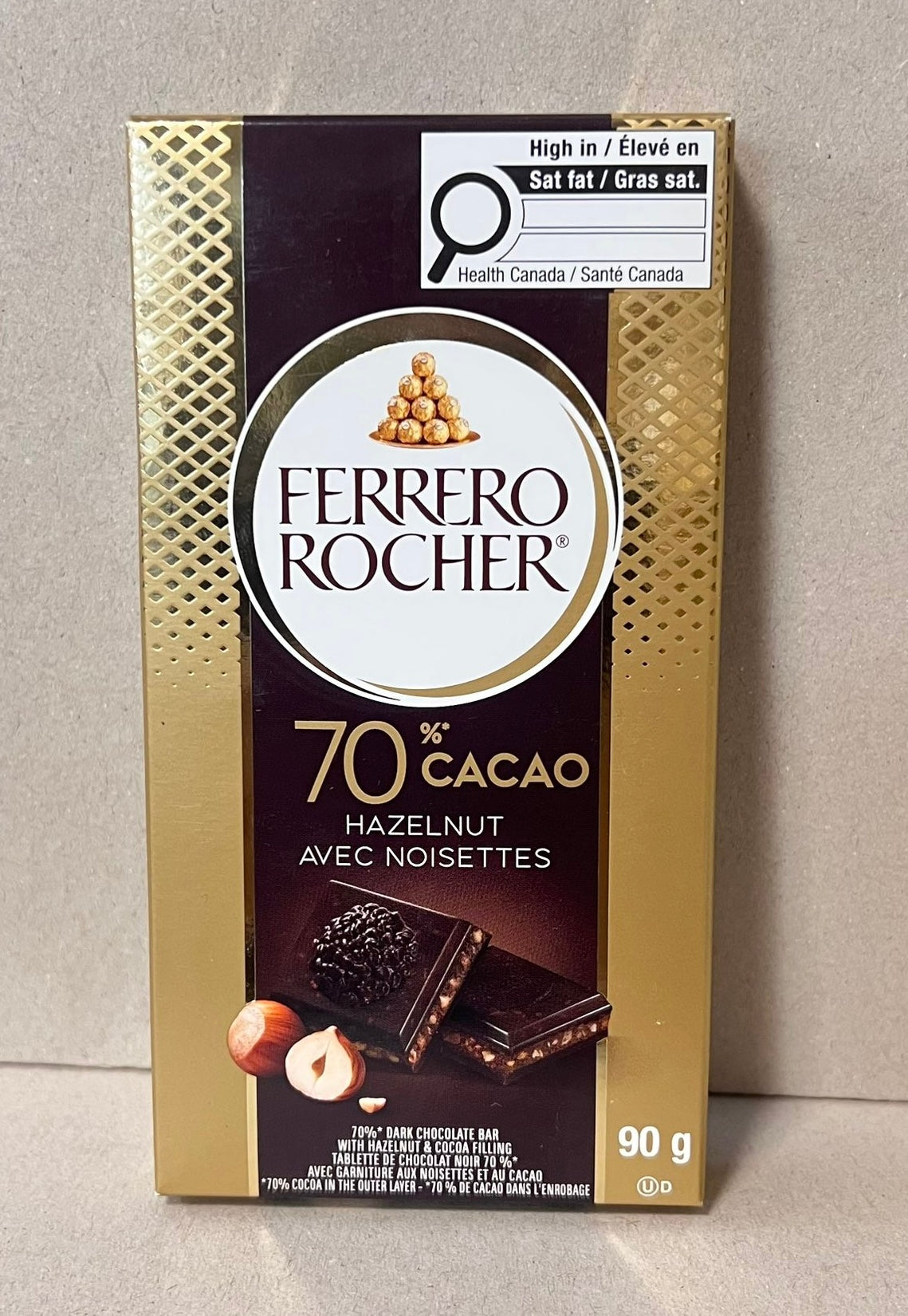 Ferrero Rocher 70% Cacao Hazelnut 90g