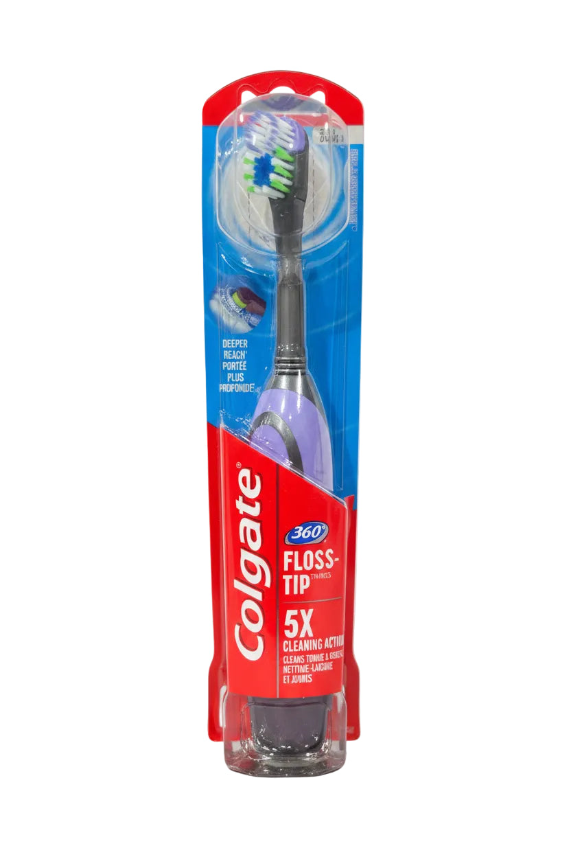 Colgate 360 Floss-Tip 5X Cleaning Action Powered Toothbrush (Soft)