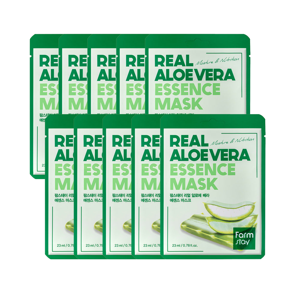 Farmstay Real Aloevera Essence Mask (10 sheets)