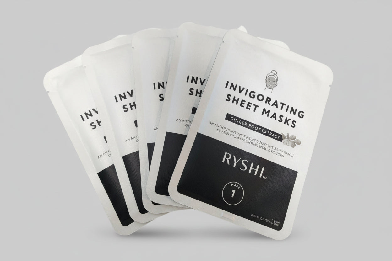 RYSHI Invigorating Sheet Masks Ginger Root Extract 5 Mask